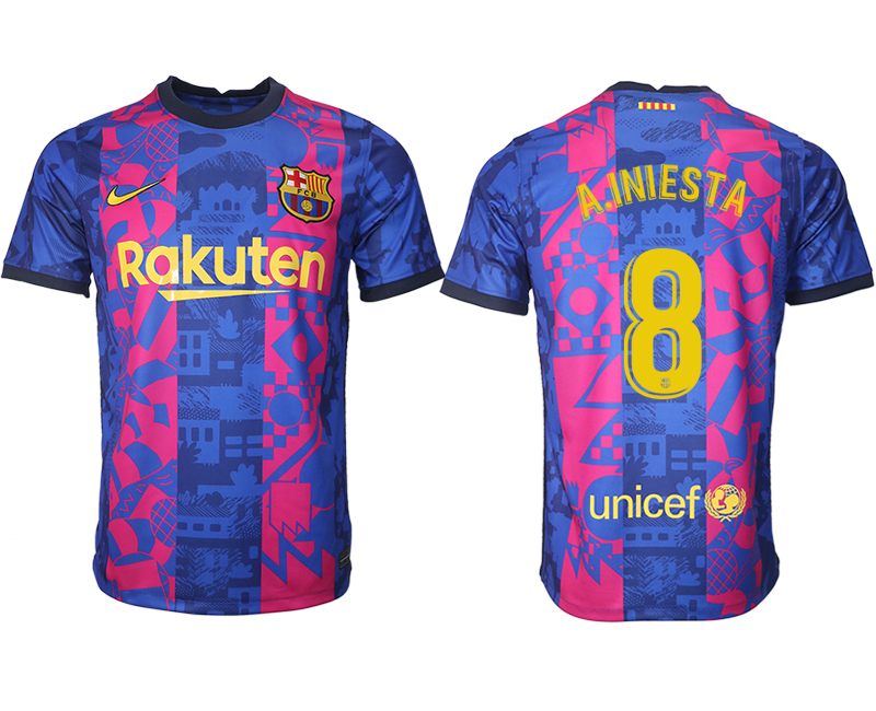 Cheap Men 2021-2022 Club Barcelona blue training suit aaa version 8 Soccer Jersey